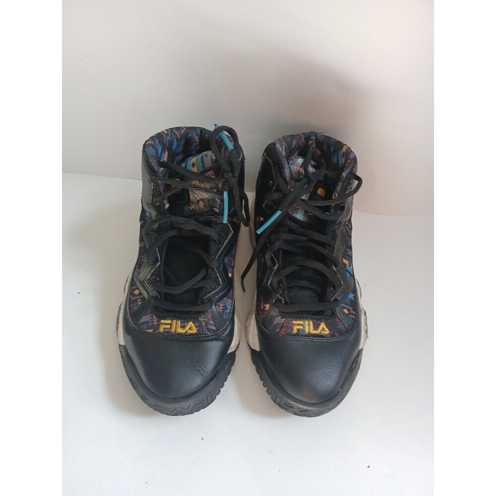 Fila Kids Basketball Shoes Black Multicolor High Top Sneakers Size 5.5 Youth